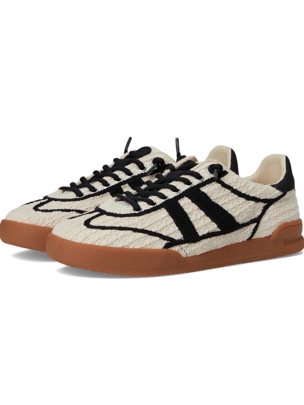 Steve Madden Women's Cream and Black women verdict Textured Sneakers
